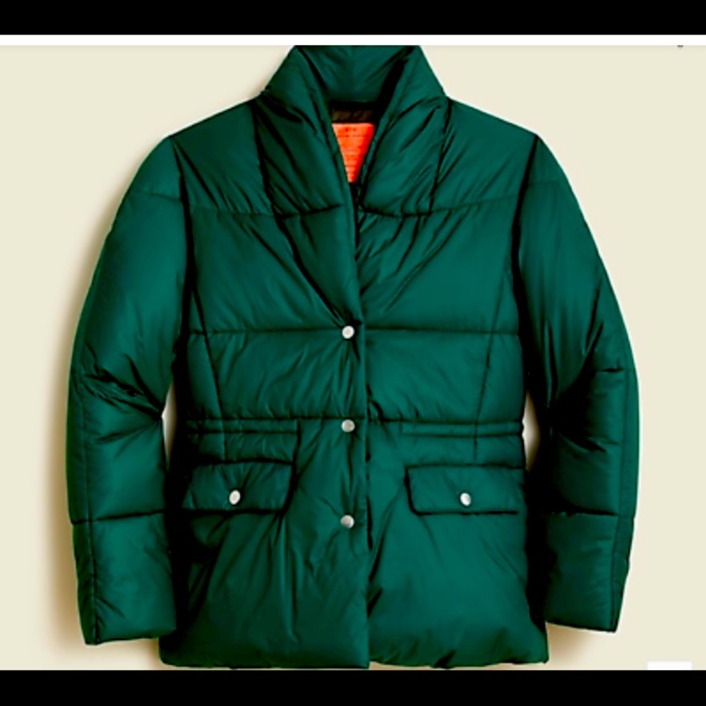 JCREW green puffer